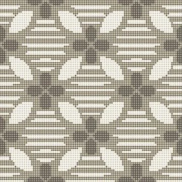 Halftone colorful seamless retro pattern curve cross flower line Stock Illustration