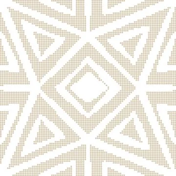 Halftone colorful seamless retro pattern octagon triangle check cross geometr Stock Illustration