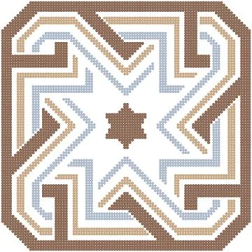 Halftone colorful seamless retro pattern spiral cross geometry chain frame Stock Illustration