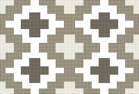 Halftone colorful seamless retro pattern square mosaic geometry check cross Stock-Illustration
