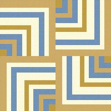 Halftone colorful seamless retro pattern spiral geometry golden yellow square Stock Illustration