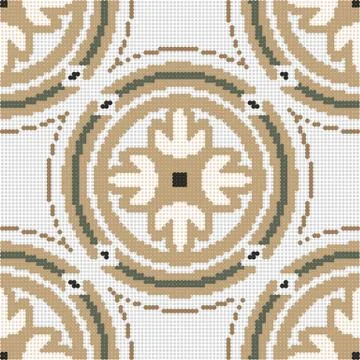 Halftone colorful seamless retro pattern vintage round circle frame cross flo Stock Illustration