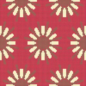 Halftone colorful seamless retro pattern red round geometry spiral line flowe Illustrazione stock