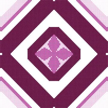 Halftone colorful seamless retro pattern purple pink diamond check geometry Stock Illustration