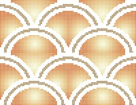 Halftone colorful seamless retro pattern orange yellow gradient scale curve r Illustrazione stock