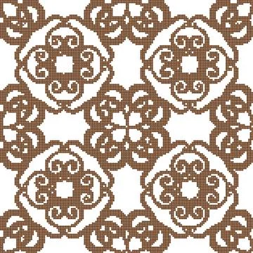 Halftone colorful seamless retro pattern vortex spiral curve round cross vine Stock Illustration