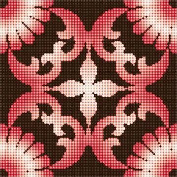 Halftone colorful seamless retro pattern vintage gradient red round cross flo Illustrazione stock