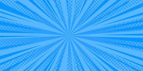 Halftone comic background. Blue wallpaper template with superhero design. Vector Stock-Illustration