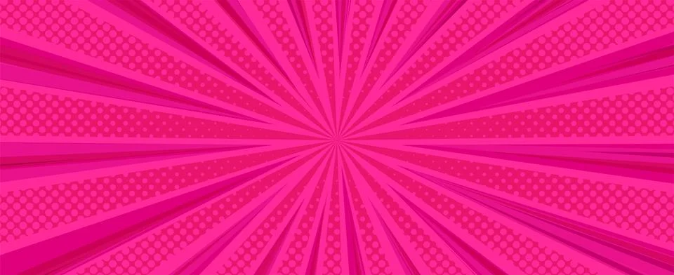 Halftone comic background. Pink wallpaper template with superhero design. Vector Illustrazione stock