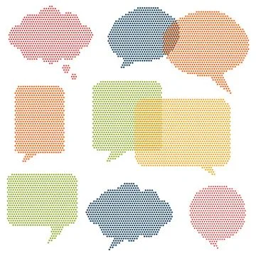 Halftone Comic Word Bubbles Stock Illustration