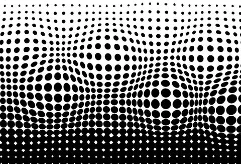 Halftone, convex moving pattern texture pointillism abstract background vector Stock Illustration