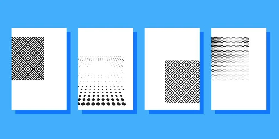 Halftone covers brochures template Stock Illustration