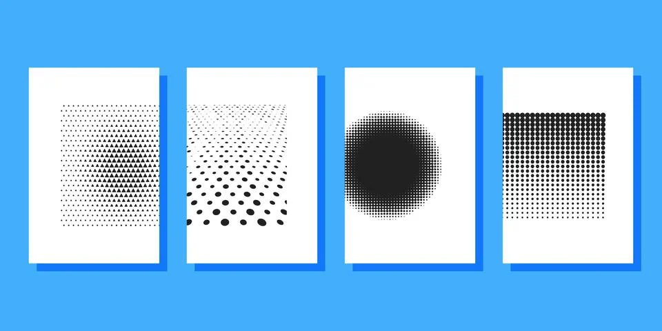 Halftone covers brochures template Stock Illustration