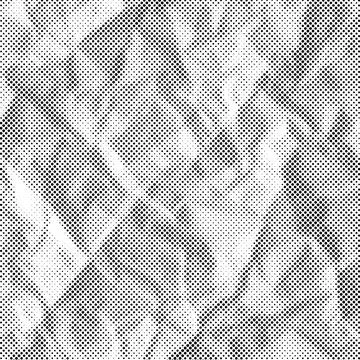 Halftone crumpled paper texture with black dotted Stock Illustration