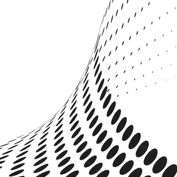 Halftone curve. Black dot pattern wave form Stock Illustration