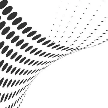 Halftone curve. Dotted pattern shape abstract background Stock Illustration