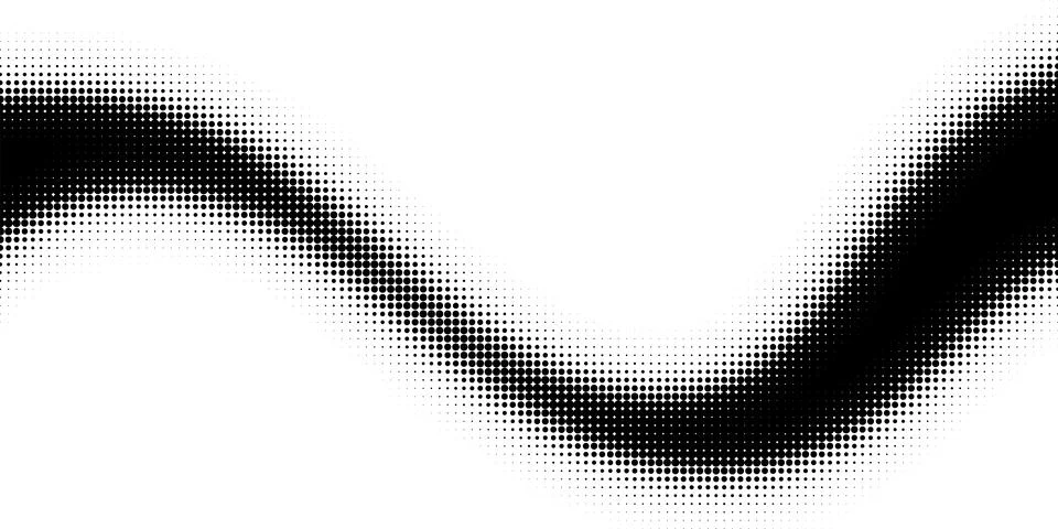 Halftone curved line pattern. gradient halftone dots backgrounds Illustrazione stock