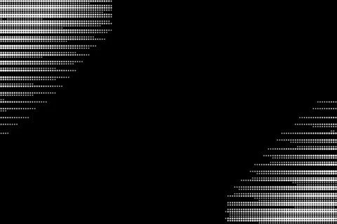 Halftone design on black background. Design of dots forming horizontal lines. Stock Illustration