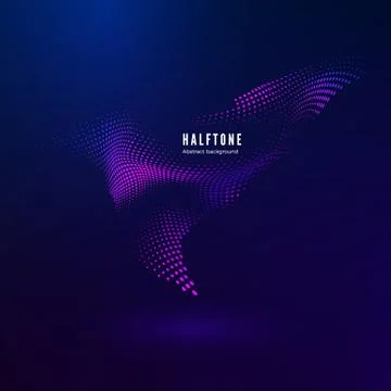 Halftone design element motion effect. Abstract colorful halftone background  Stock Illustration