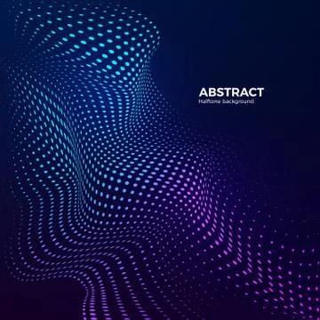 Halftone design element motion effect for music design or sport. Abstract col Stock Illustration