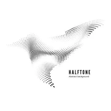 Halftone design element motion effect. Abstract halftone background with dyna Stock Illustration