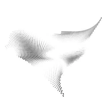 Halftone design element motion effect. Abstract halftone background with dyna Stock Illustration