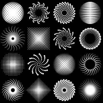Halftone design elements Stock Illustration