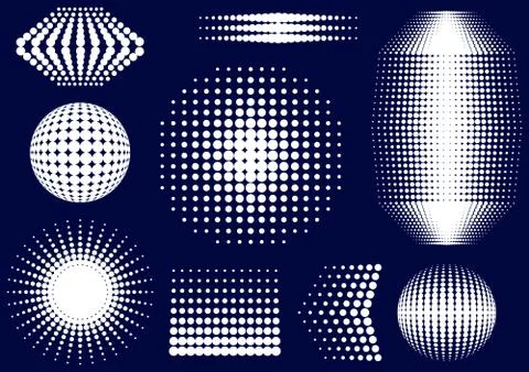 Halftone design elements Stock Illustration