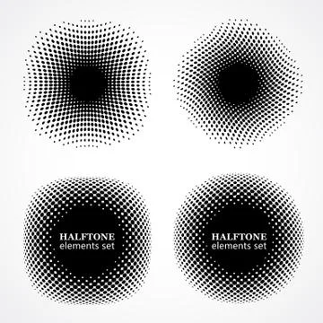 Halftone design elements. Vector halftone circles. Dot pattern Illustration