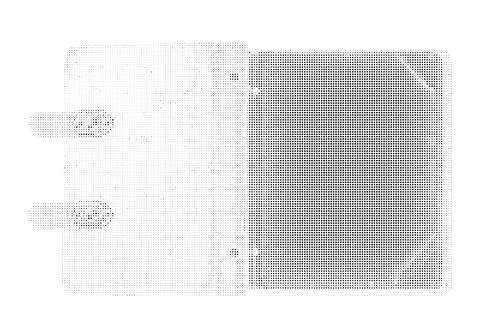 Halftone document holder or notebook cover design with metallic fasteners. Stock Illustration
