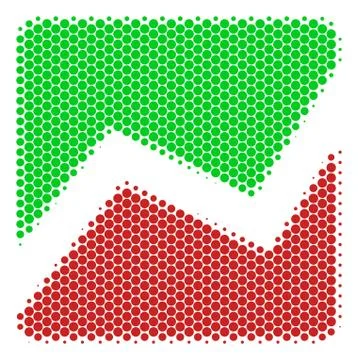 Halftone Dot Analytics Chart Icon Stock Illustration