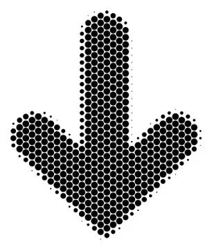 Halftone Dot Arrow Down Icon Stock Illustration