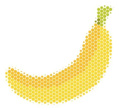 Halftone Dot Banana Icon Illustrazione stock