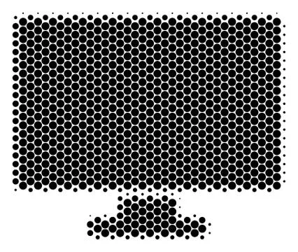 Halftone Dot Computer Display Icon Stock Illustration
