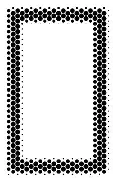 Halftone Dot Contour Rectangle Icon Stock Illustration