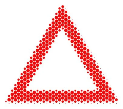 Halftone Dot Contour Triangle Icon Stock Illustration