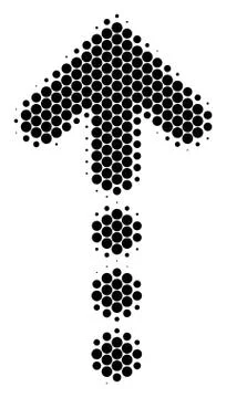 Halftone Dot Dotted Arrow Icon Stock Illustration