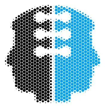 Halftone Dot Dual Head Interface Icon イラスト素材