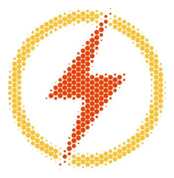 Halftone Dot Electric Power Icon Ilustração Stock