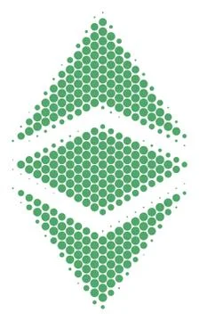 Halftone Dot Ethereum Classic Icon Stock Illustration
