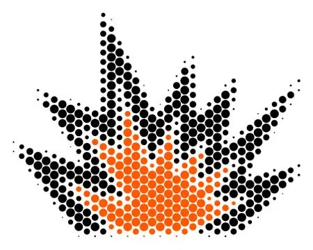 Halftone Dot Explosion Boom Icon Illustrazione stock