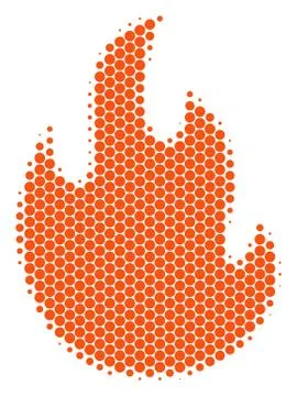 Halftone Dot Fire Flame Icon Illustrazione stock