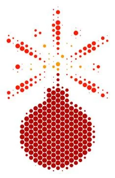 Halftone Dot Fireworks Detonator Icon 스톡 일러스트