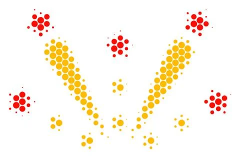 Halftone Dot Fireworks Explosion Icon 스톡 일러스트