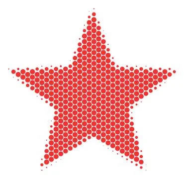 Halftone Dot Fireworks Star Icon Stock Illustration