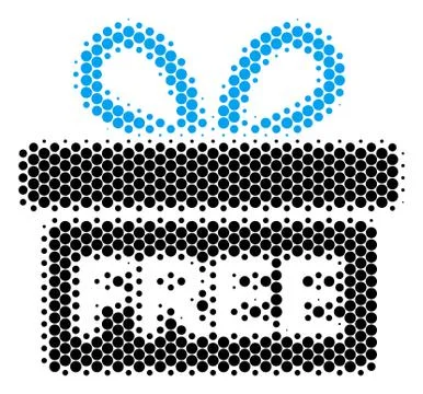 Halftone Dot Free Gift Icon イラスト素材