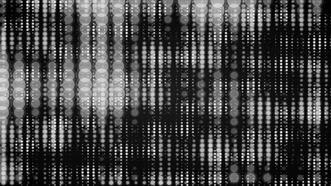 Halftone Dot Glitch Loop - Black White Flowing Op Art Digital Backdrop Stock Footage 341787725