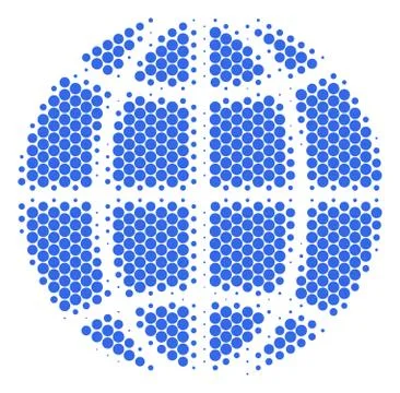 Halftone Dot Globe Icon Stock Illustration