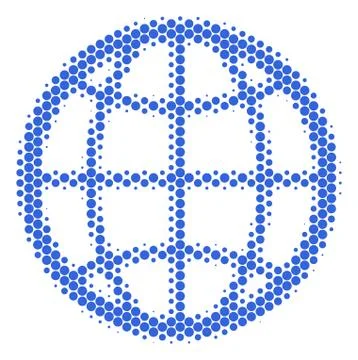 Halftone Dot Globe Icon Stock Illustration
