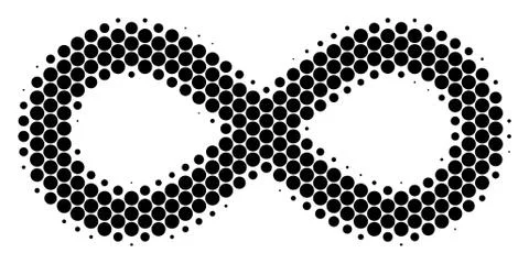 Halftone Dot Infinity Icon 스톡 일러스트